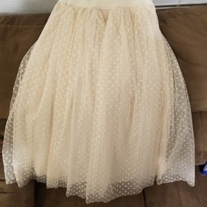 Morning Lavender Beige Sparkle Midi Skirt